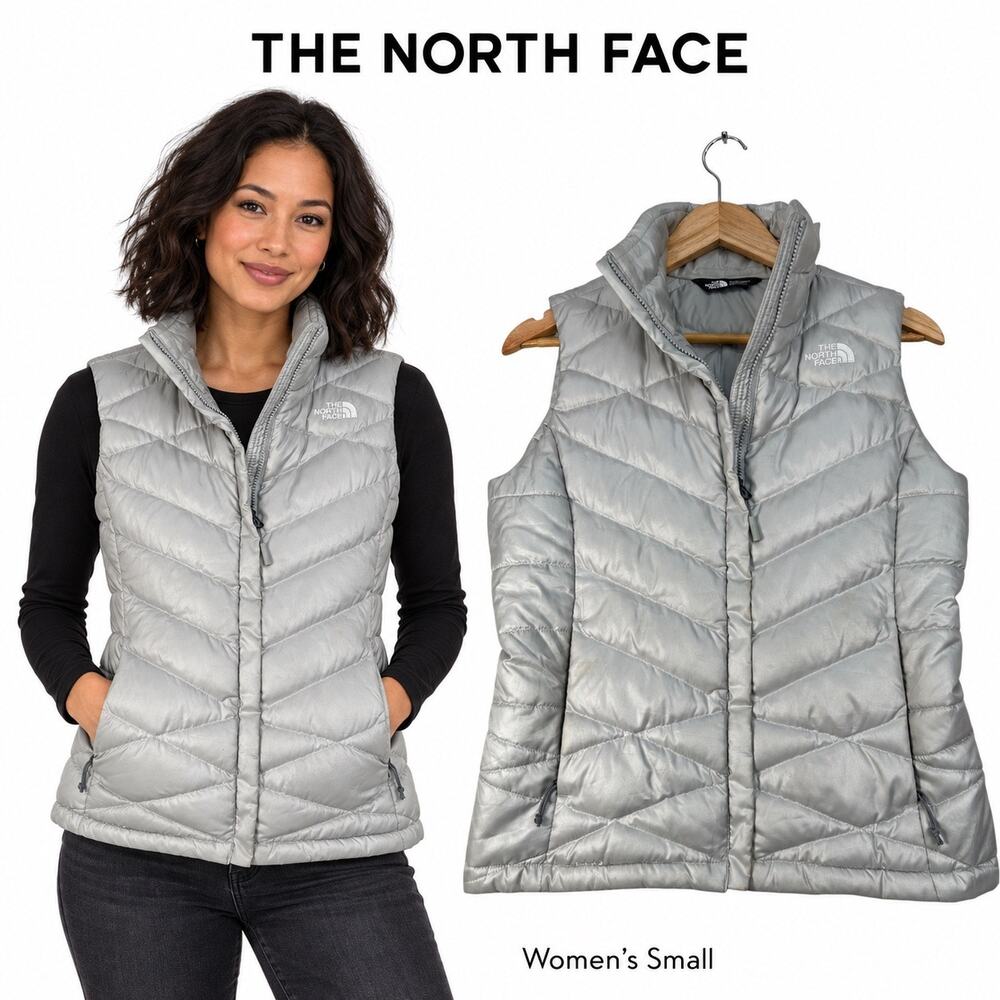 The North Face Women’s Small Gray Goose Down Quilted Puffer Vest
